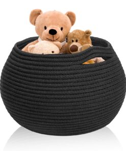 Aufbewahrungskorb - Vielseitiger 25x21cm Faltbarer Baumwollseil Korb Schwarz für Wandertauchen WäSche Handtuch Toiletten