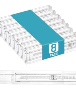 Vtopmart Schubladenteiler 8er Pack | Verstellbar 32,76–54,35 cm x 5,9 cm hoch | Erweiterbarer Transparent Organizer für