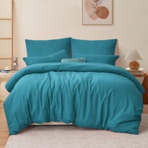 RUIKASI Türkis- Bettwäsche Set 260x240 Micropartikelweich und bügelfrei