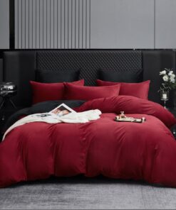 Boqingzhu Flauschige Plüsch Bettwäsche Winter Warm Kuschelig Weich | Boqingzhu Rot Schwarz Teddy Fleece Wendebettwäsche