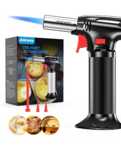 Ankway Nachfüllbarer Flambierbrenner, Kochen, Backen und Camping, Schwarz (Butan nicht incl.)