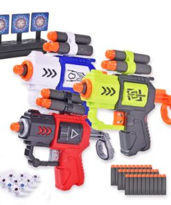 3-Pack Blaster Gun Spielzeug Kompatibel mit Nerf Guns für 3-8 Jahre Jungen und Mädchen mit 10 Little Tumblerziel und 30
