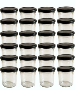 hocz Marmeladengläser 20x 167ml TO 66 Schwarz - Einmachgläser mit Schraubdeckel Made in Germany