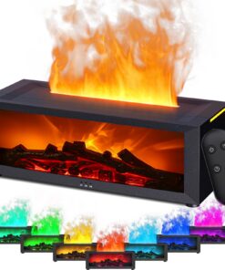 Aroma Diffuser mit LED Kamin fürdüfte Ätherische Öle (Schwarz)