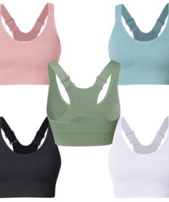 Atxnn Damen Yoga BH für Fitness und Lauftraining mit Einstellbarer Schulterstütze und Push Up Effekt