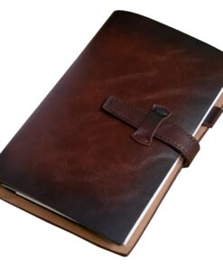 Nachfüllbares A6-Leder-Notizbuch für Schriftsteller und Arbeitnehmer mit 160 linierten Seiten und Tasche