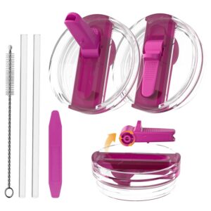 CloudValley Stanley Cup 40 oz Ersatzdeckel rosa Auslaufsicher mit Klappstrohhalm & Flip Straw Reinigungsleicht