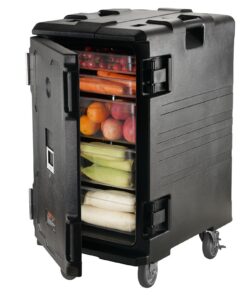 VEVOR Isolierter Thermobox für Restaurant und Kantine, tragbar und rollbar, 120 L Schwarz