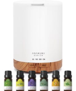 ASAKUKI 300ML Aroma Diffuser für Home Office mit 15 Farb LED und 4 Timer Einstellungen Global Recycled Standard