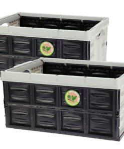 Spetebo 2er Set Klappbox 45 Liter schwarz grau - Universell für Transport und Speicherung - Recycelbar