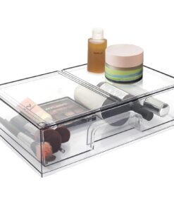 Klare stapelbare Aufbewahrungsschubladen mit Frontauszug – Ideal für Kosmetik, Make-up & Küchenorganisation