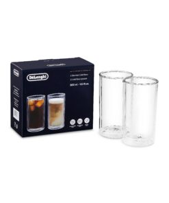 De'Longhi Cold Brew Gläser Doppelwandige Thermogläser, Spülmaschinengeeignet, Ideal für kalte und warme Kaffeegetränke,