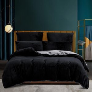 Luofanfei Winter Thermo Fleecebettwäsche für Kuscheliges Schlafen 155x220 Warm Weich Cashmere Touch Reißverschluss