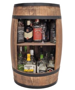 Weeco Fassbar in Braun für Vintage Deko - Hersteller - 80x50cm Regal für Wein Whisky Bier Gin