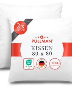 Pullman Hotelqualität Mikrofaser Kopfkissen 80x80 cm für Allergiker - Oeko-Tex zertifiziert (80 x 80) Pullman 2er Set