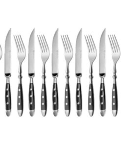GRÄWE 12-teiliges Steakbesteck für 6 Personen - robust, spülmaschinengeeignet, edelstahl-poliert