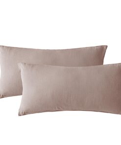 Soulful Muslin Kissenbezug 40x80 Baumwoll-Champagner Rosa Oeko-Tex Standard 100