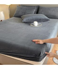 Samt Spannbettlaken Dark Gray 120x200cm Warm Winter Frottee Flausch Spannbettzeug Boxspringbett