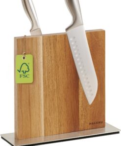 Praknu Magnetischer Messerblock - Beidseitig Starker Magnet - Für Küchen-Anwender - Rutschfest und Platzsparend - FSC®-A