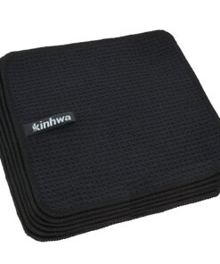 Kinhwa_waschbare_Spültücher_Schwarz_Küche_Utensilien Putzlappen Mikrofasertuch 20cmx20cm 6 Stück Fusselfrei