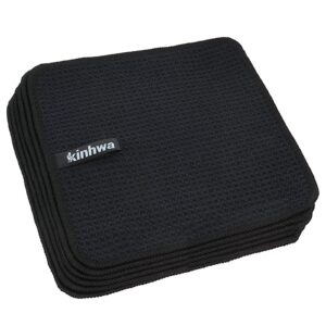 Kinhwa_waschbare_Spültücher_Schwarz_Küche_Utensilien Putzlappen Mikrofasertuch 20cmx20cm 6 Stück Fusselfrei