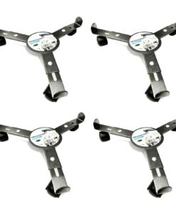 4x Metallische Pflanzenroller Rund Verstellbar 25 – 30 cm Ø, 3 Rollen, Blumenroller, Rolluntersetzer - Perfekt für Einri