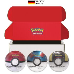 Pokémon-Sammelkartenspiel: Pokéball-Tin-Box-Bundle - Familien mit Kindern - Party- und Freizeitzwecken - 9 Boosterpacks