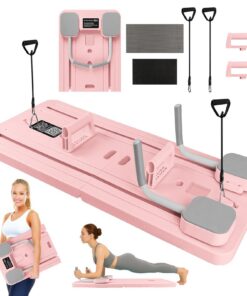 WingFly Pilates Reformer Für Zuhause Fitness 4-In-1 Klappbar Multifunktionales Bauchmuskelbrett Mit Timer