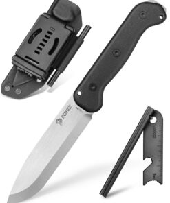 NedFoss Berglöwe II Überlebensschwert 11,5cm 14C28N Stahl Full Tang Outdoor, Jagd- & Überlebenschwert mit Micarta Griff,
