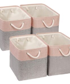 Mangata Graues Pulver 4 Pack Stoff Aufbewahrungsbox 33 x 38 x 33 cm Kleidungstorben für Schrank und Regal
