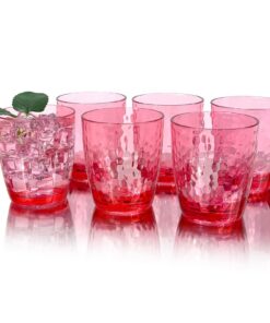Yanglonghui 26-Ounce BPA-Free Shatter Resistant Acryl Trinketbecher (Set of 6) - Duschkorb-Sicher, Texturierte Innenseit
