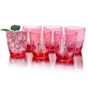 Yanglonghui 26-Ounce BPA-Free Shatter Resistant Acryl Trinketbecher (Set of 6) - Duschkorb-Sicher, Texturierte Innenseit