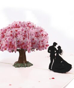 Hochzeitsgeschenk 3D Liebesbaum Pop Up Karte für Valentinstag und Hochzeit (Rot) | Hochzeitskarte Valentinstag Geschenk
