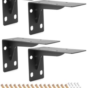 QWORK® Metall Wandregalhalter - Solider Stahl - Schwarz Matt - Für Einige Aggregate - Belastbar bis 120 kg - 140 x 100 m