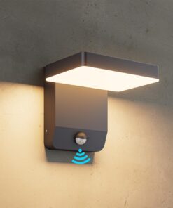K-Bright 20W Led Aussenleuchte Mit Bewegungsmelder Für Balkon Garten | K-Bright 3000K Sensor Außenwandleuchte Anthrazit