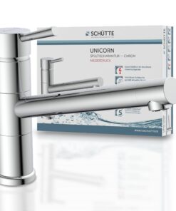 SCHÜTTE 33790 UNICORN Niederdruck-Küchenarmatur für die Küche mit Anti-Nachlauf-Funktion und Chromfinishing