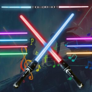 SFSSHUI 2 Stück Laserschwert Kinder Lichtschwerter mit Licht und Sound - ideal für Kinder-Cosplay-Abenteuer in der Wohnu