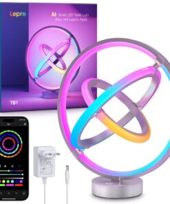 Lepro AI Smart Tischlampe TB1 - Personalisierter KI-Lichtdesigner Musik Sync/APP Sprachsteuerung Dimmbar RGB+IC-Technolo