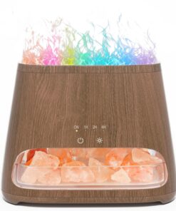 SALKING Ultraschall Aroma Diffuser mit LED Flammeneffekt für ätherische Öle, 7 Farben LED Flammeneffekt, RGB Dunkel, 150