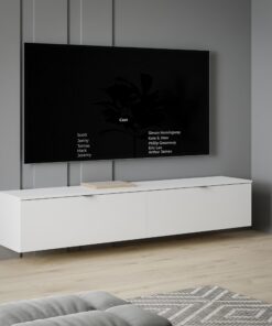 FORTE LIBERTAD moderne Fernsehtisch Schrank in Weiß Matt für 55/65/80 Zoll Fernseher - Wohnzimmer designatisch hängend o