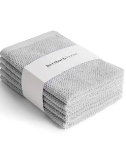 Herzbach Home Spa Kollektion Gästehandtücher 100% Baumwolle (Perlgrau) - OEKO-TEX STANDARD 100 - 30x50 cm
