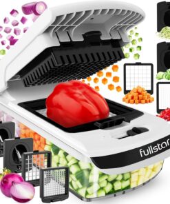 Fullstar 4-in-1 Gemüseschneider Spiralschneider - Multifunktionaler Zerkleinerer für Küche - Weiß