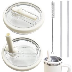 Ersatzdeckel für 40oz Becher mit Silikon Strohhalm und Bürste Wiederverwendbar Ablausicher und Staubdichten Tumbler Abde