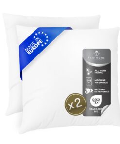FAM Home Weiches Mikrofaser Kopfkissen 80x80 - Optimaler Stütze für Allergiker - Innenkissen Atmungsaktiv Feuchtigkeitsr