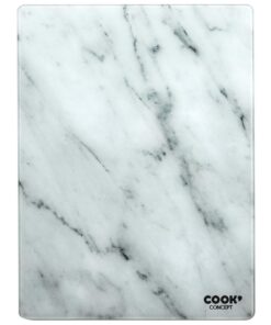 Cook Concept KD3348 Schneidebrett aus gehärtetem Glas Marmor-Effekt 30x40 cm Weiß/Grau