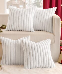 MIULEE Plüsch Kissenbezug 50x50 kuschelkissen flauschig kuschel Weich Waschbar für Couch Deko