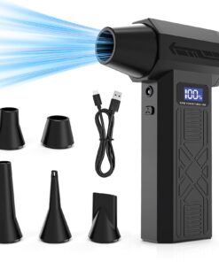 Elektrischer Staubbläser - Super Power Akku Föhn 130000RPM, Auto/PC/Tastatur Reinigung, Mehrfachfunktionalität Elektrisc