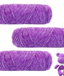 Maxee Soft Chenille Wool Yarn, Samtig Babywolle Häkelgarn Für Kinder, Flauschige Weichkeit Zum Häkeln & Stricken