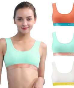 Innersy Sport BH Mädchen Baumwolle ohne Bügel 6-16 Jahre 3 Pack | Innersy Bralette Kinder Teenager Baumwolle Sport BH o