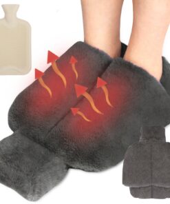 PRITOK Fußwärmer Wärmflasche: Groß 2L Wärmflasche für Damen/Herren/Erwachsene, Super Soft und Wärmend für Schlafzimmer/W